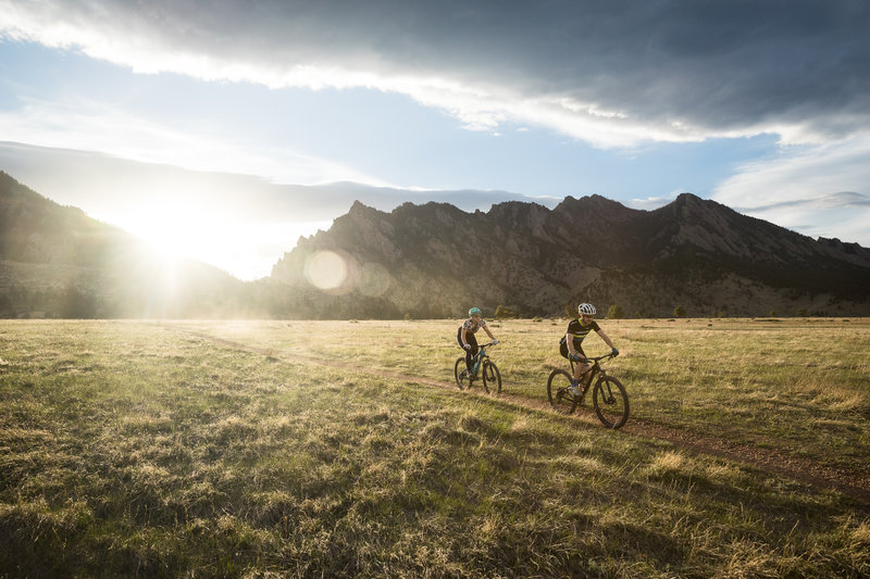 Justin and Katrina getting an evening ride in on the Springbrook Loop in South Boulder.