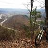 A winter view of the French Broad from the Chimney Rocks and Paint Mountain intersection.