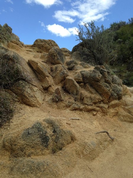 The technical rock formation midway through the trail.