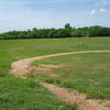 Looking across the open field from the start of the White Loop.