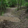 Another recycled concrete chunk makes a good in-trail jump or roller.