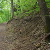 Watch for some soil creeping down off of the back slope along the trail.