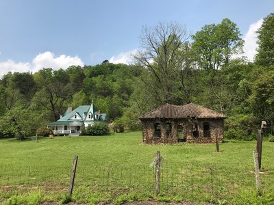 Old and older homes along the route.