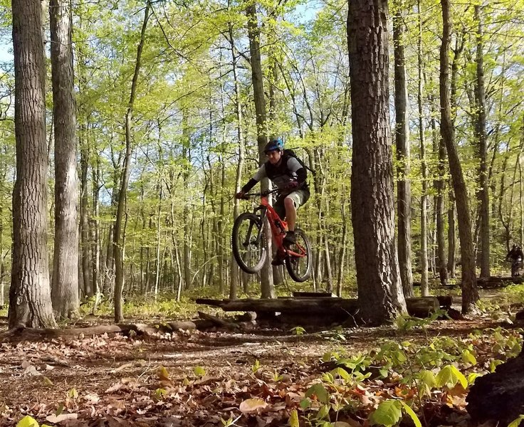 Catching some air on the Holly Trail Loop.