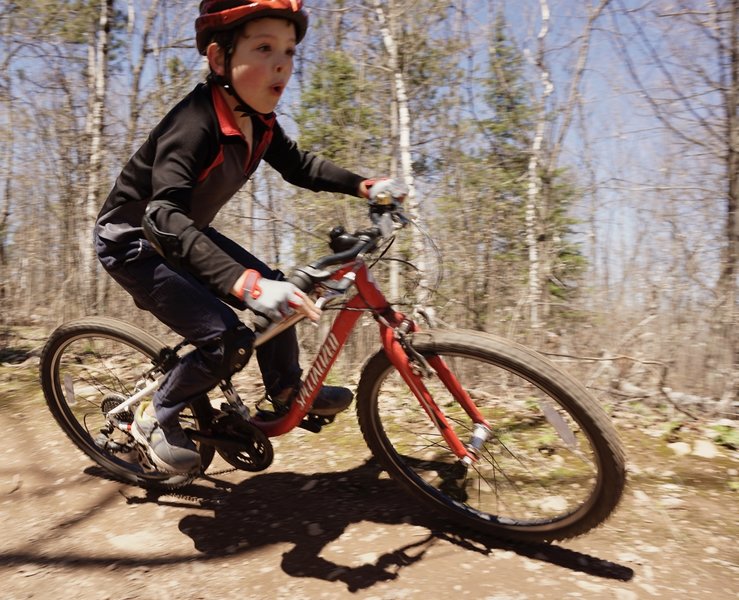 Fun, and fun berms, provide a good time for young and veteran riders alike.