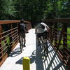 Crossing the new Duck River bridge from the east trail to the west trail. A first class job.