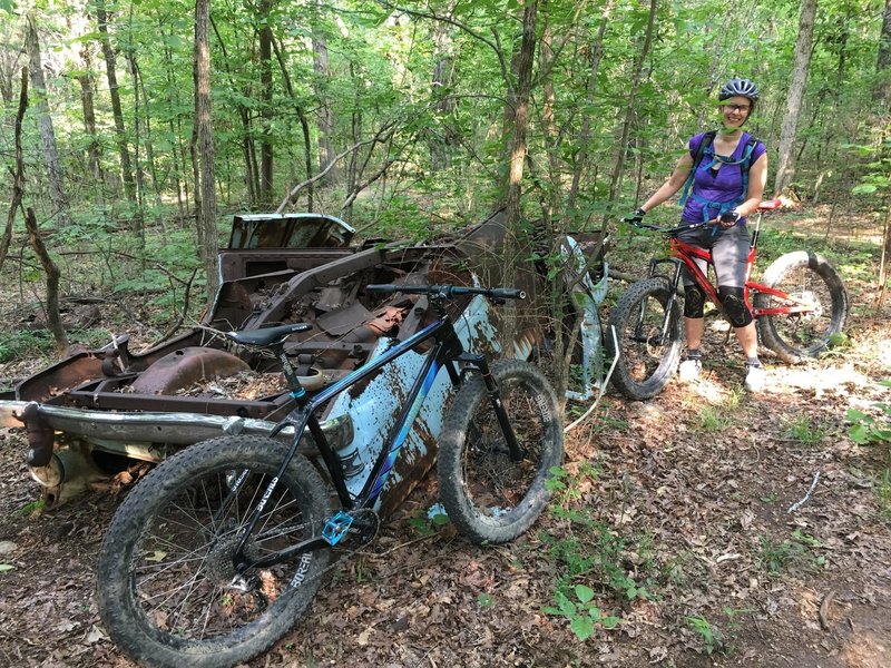 The Salsa Bucksaw and Borealis Crestone fared better than the Ford Fairlane on these rocky trails!