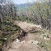 The first rock drop on High Star Ranch Trail sets you up well for the coming left turn.