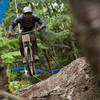 A racer sends a set of doubles at the start of Chunder Dome.