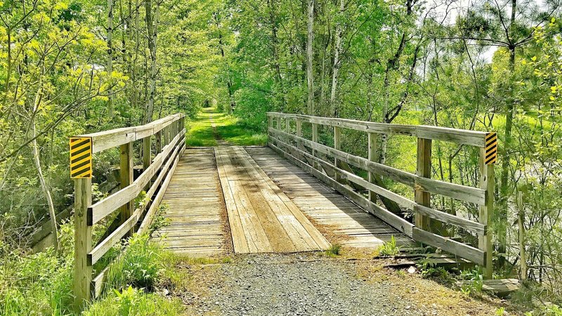 South Road overpass on the Delaware & Hudson Rail Trail in Castleton, VT.