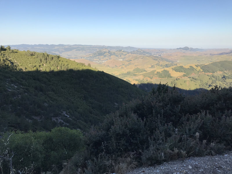 View of Bishops peak and some of the Seven Sisters from the East Cuesta Ridge.