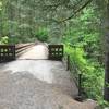 This bridge crossing soon leads to the start of the Bells Mountain Trail.