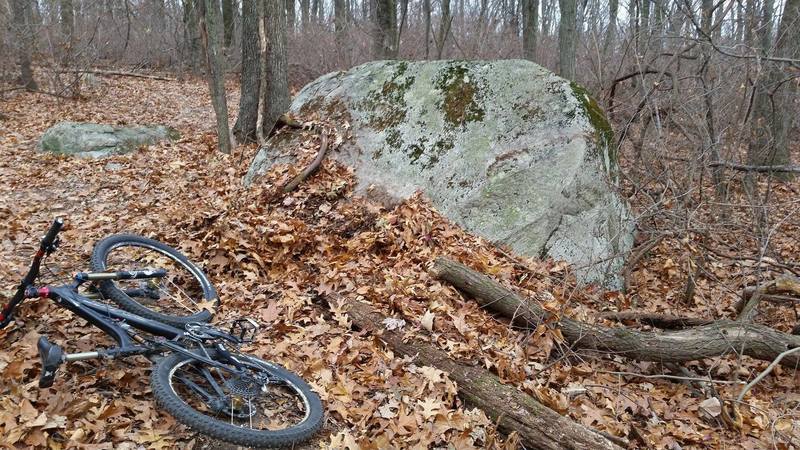 This large A-frame-styled rock is an optional bonus line on your way down.