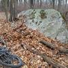 This large A-frame-styled rock is an optional bonus line on your way down.