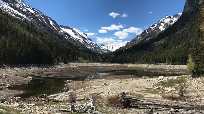 A somewhat less than full reservoir along the Fred Burr Trail.