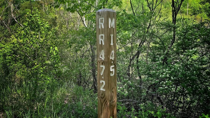 Easy to spot mile markers are placed every half mile on the D&H Rail Trail.