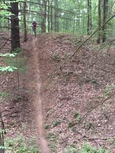 Amanda making her first-ever descent on the big K-Bar hill!