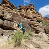 Rock stacks above the Fossil Canyon trail.