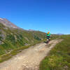 Out of the trees and climbing on the alpine hills towards Lost Lake.