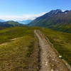 Looking back towards Seward, as we get near the lake.