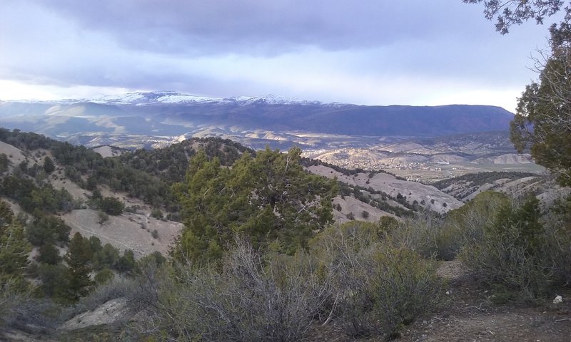 View of Eagle, Colorado from Abrams Ridge. Castle peak in the background.