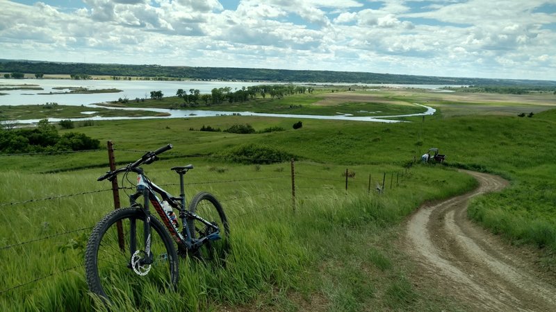 Looking over the Missouri River from the bluff.