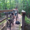 Taking a break on a small bridge on the Green Loop at Wannamaker North Trail, Goose Creek, SC