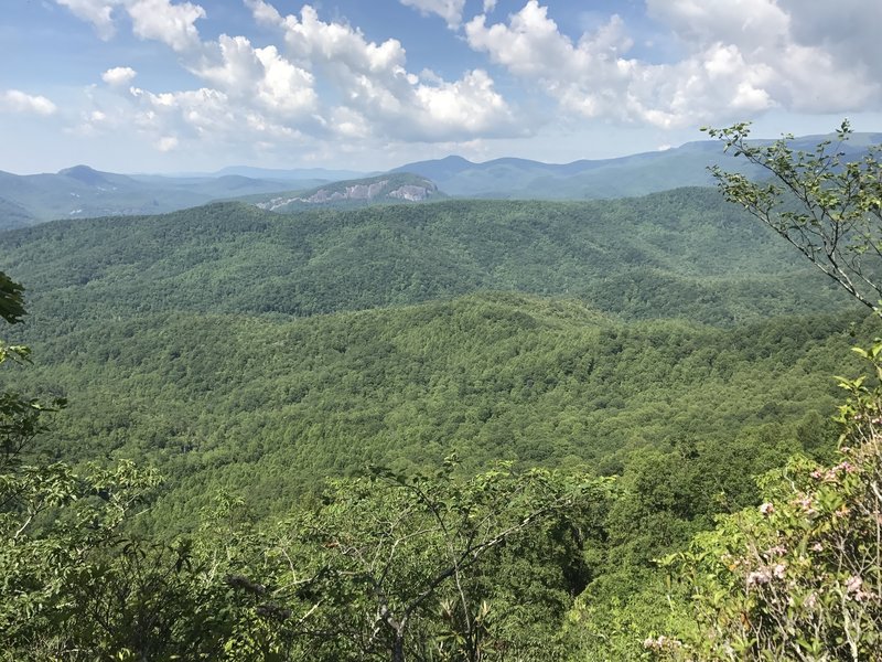 Looking Glass Rock from the climb up the Black Mountain Trail.