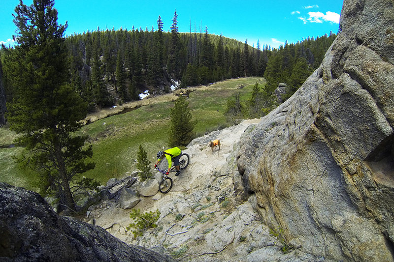 Rocks and meadows make for good scenery and fun riding on the Canyon Creek Trail.