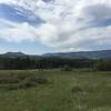 A peaceful meadow and the Front Range Foothills.