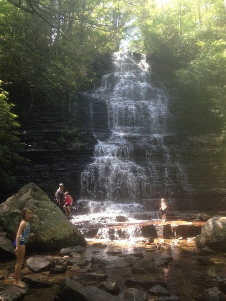 View of the nearby Benton Falls (accessed by a short hike-a-bike).