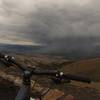 View of not so distant rain showers from the top of Mt Washburn.