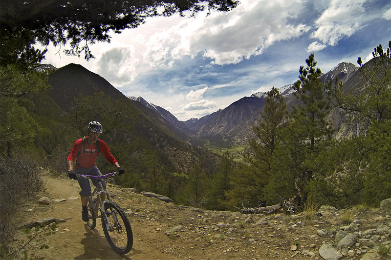 Climbing the Colorado Trail above Chalk Creek Canyon.