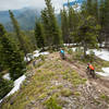 Lingering snow surrounds the top of the Ridge Trail during the NW Cup 2017.