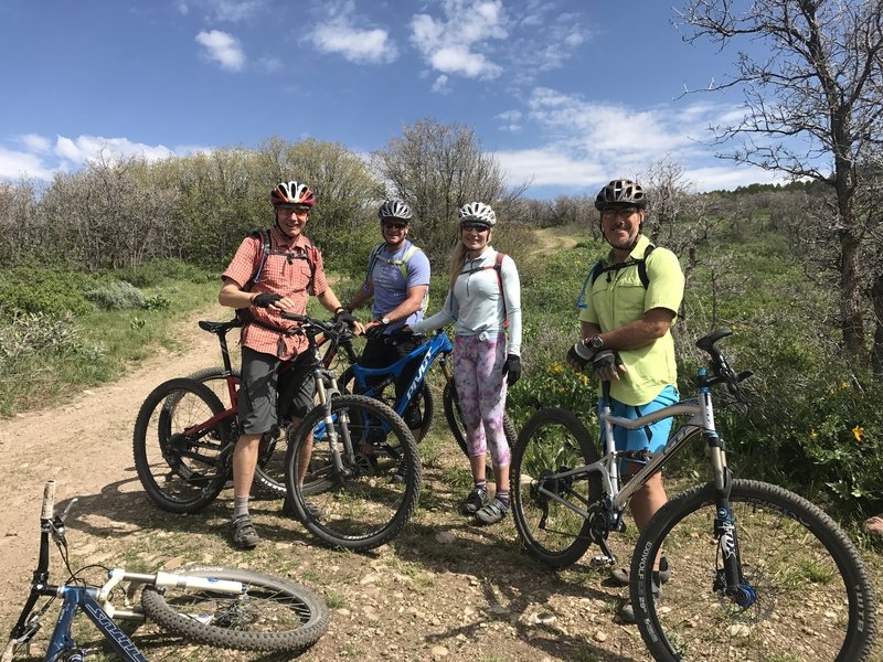 Taking a break for a photo while heading up the Preserve Connector to reach Flying Dog.