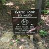 A sign at the start of the Pyrite Loop directs visitors which way to travel depending on the year. Even years, travel clockwise. Odd years, travel counter-clockwise.