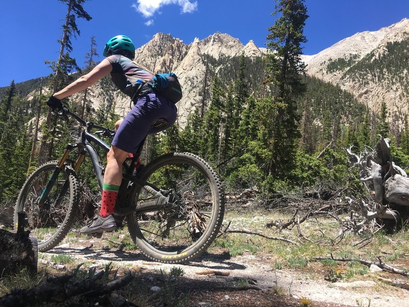 One of the most beautiful portions of Browns Creek Trail is punctuated by towering granite slabs and spires. Did you bring your alpine trad rack?