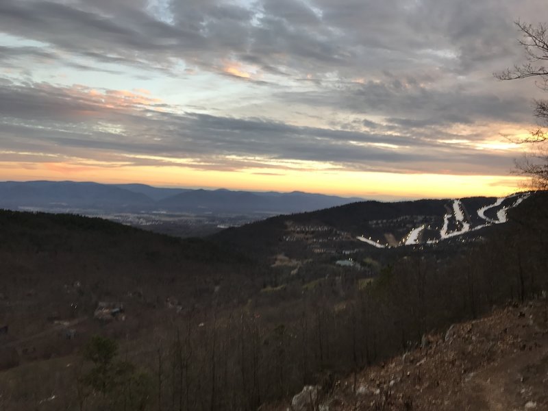 A view from the nearby Delwebb Overlook over to Massanutten Resort.