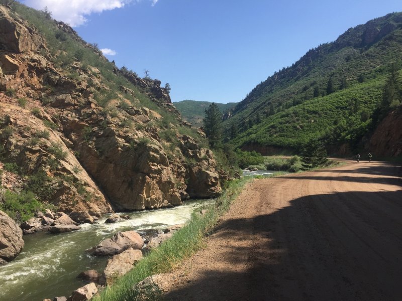 Gentle climb up Waterton Canyon.