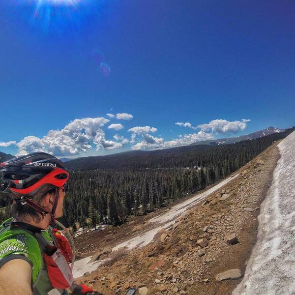 Remaining snow cut the ride short by about .5 miles, after Yankee Doddle Lake at the end of June. Still a scenic and fun ride till it ended.