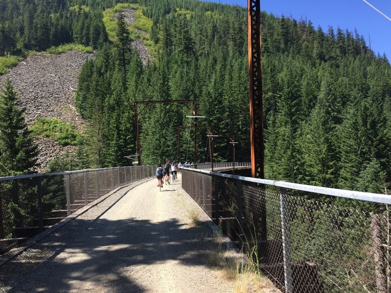 Crossing one of the many trestles! This one is over Hansen Creek.