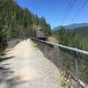 Crossing the trestle over Change Creek.