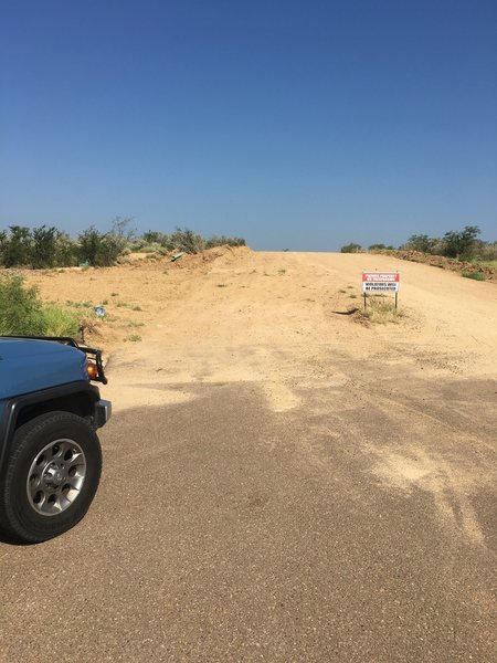 Trail starts with this sign on a jeep road