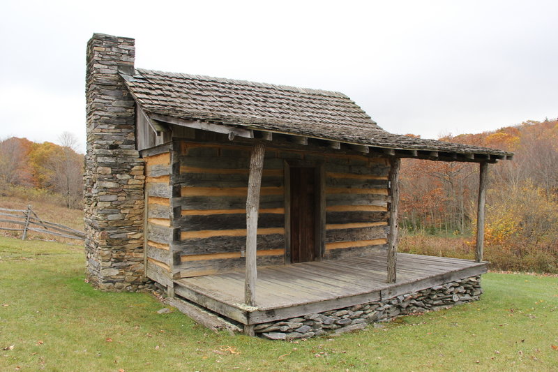 The Wayne C. Henderson Stage, Homestead Area in Grayson Highlands State Park at the southern end of the Wilburn Branch Trail.