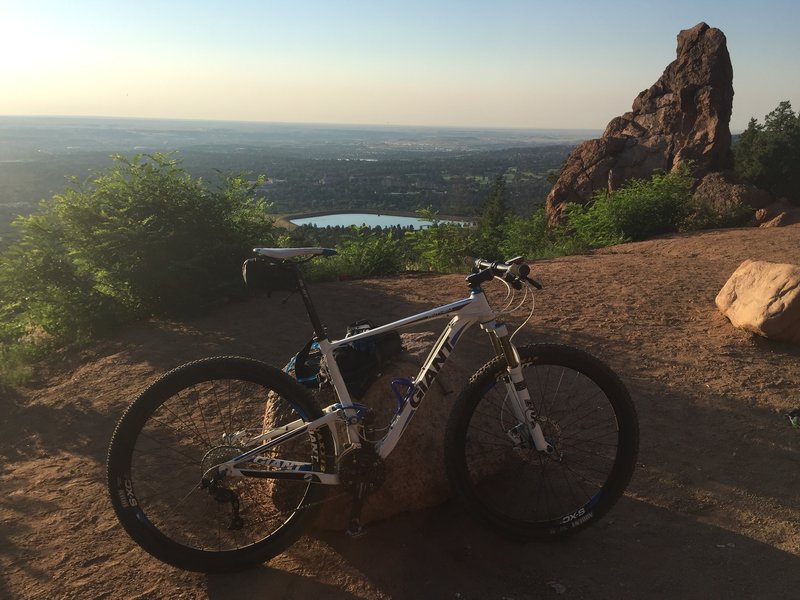 View from connection point of The Chutes trail and Gold Camp Road.