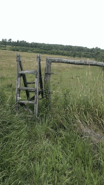 End of one field, start of another - these fence climbs will now become common. Get good at carrying your bike!