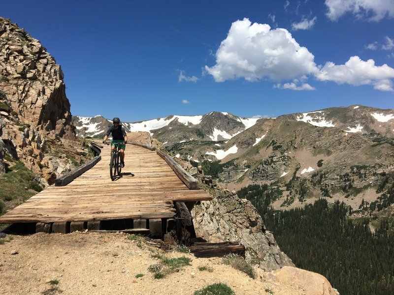 Crossing one of the Trestles coming down Rollins Pass towards Rollinsville