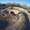 It's a pump track. It's big and beautiful as builder Shea Ferrell demonstrates.