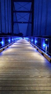 Joe Dice Swinging Bridge at night