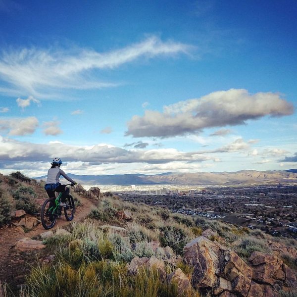 Halo trail with views of downtown Reno.